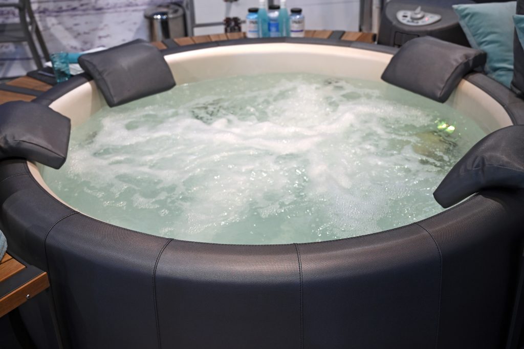 round hot tub with water